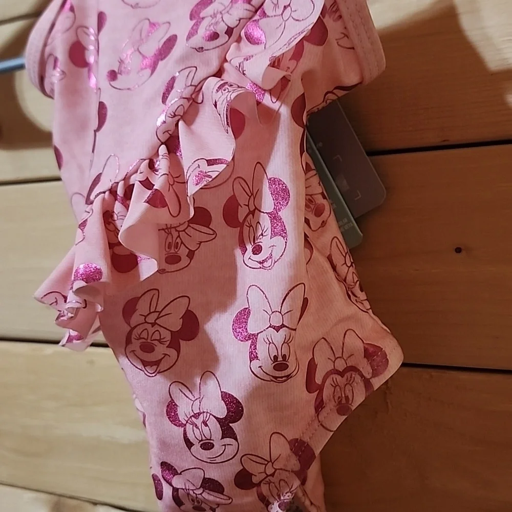 Disney Minnie Mouse Metallic Swimsuit Size 3/ Months NWT